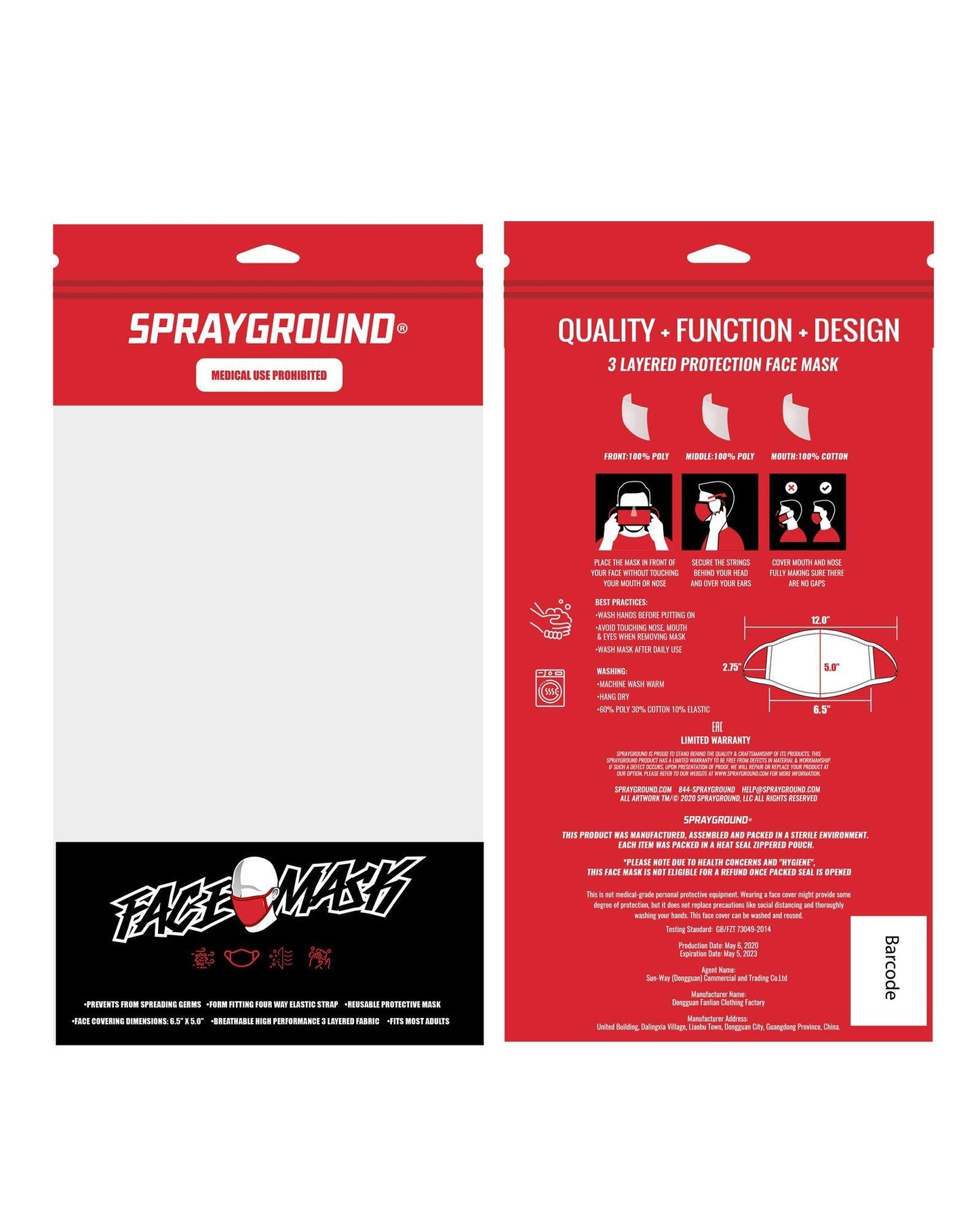 SPRAYGROUND® FASHION MASK CAMO SHARKMOUTH FORM-FITTING MASK