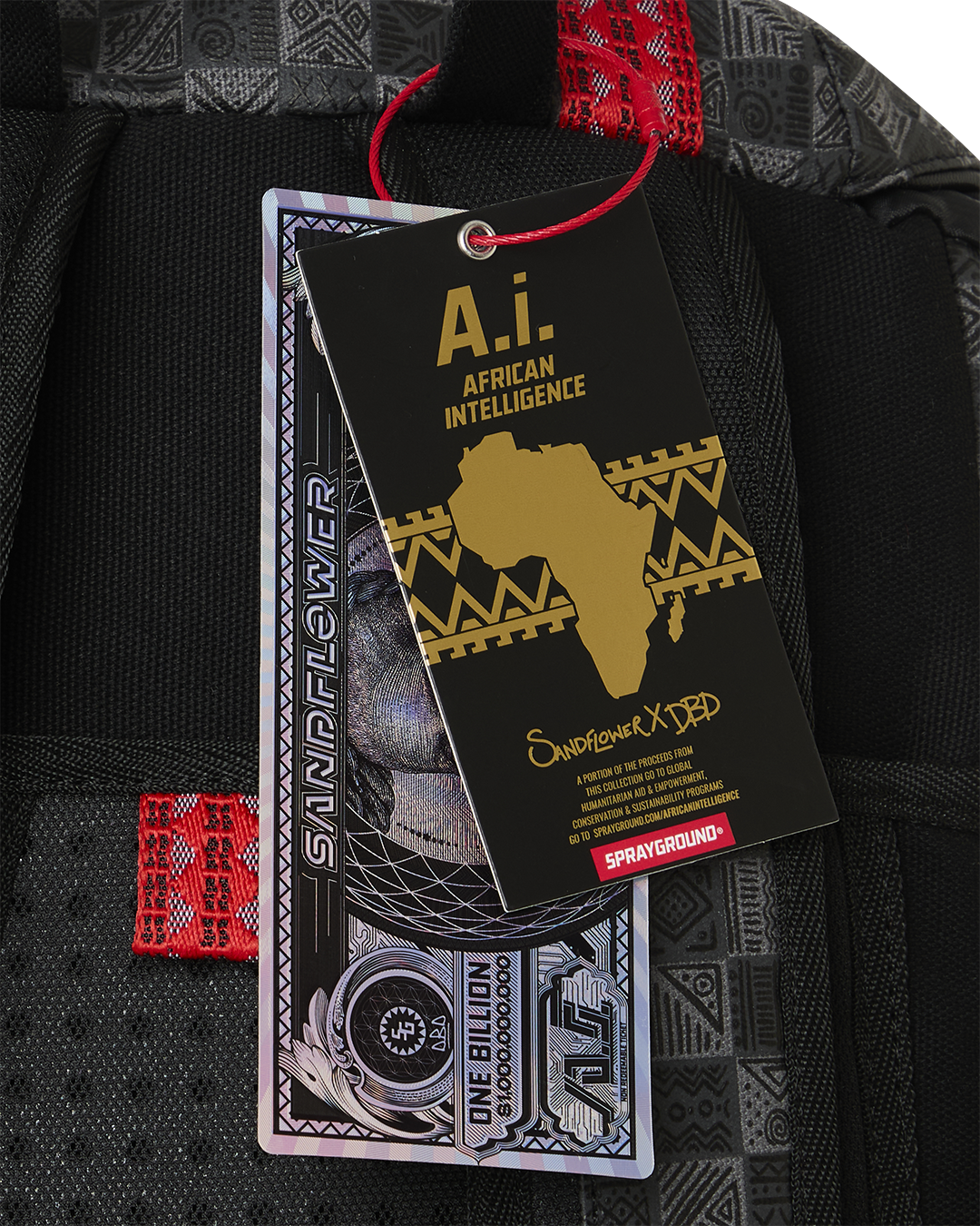 SPRAYGROUND® BACKPACK A.I. AFRICAN INTELLIGENCE MIDNIGHT MAGIC BACKPACK - SANDFLOWER COLLAB