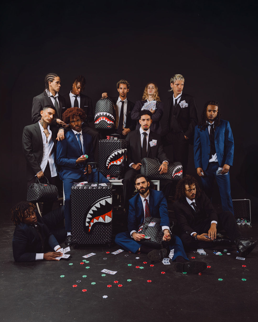 SPRAYGROUND® MINI DUFFLE SHARKS IN PARIS WTF BUBBLY BLACK CHECK MINI DUFFLE