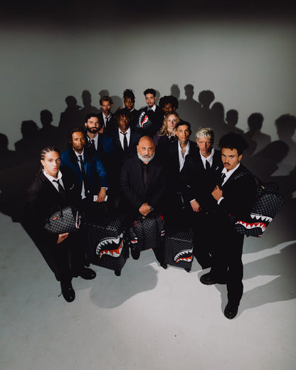 SPRAYGROUND® LUGGAGE SHARKS IN PARIS WTF BUBBLY BLACK CHECK FULL-SIZE LUGGAGE