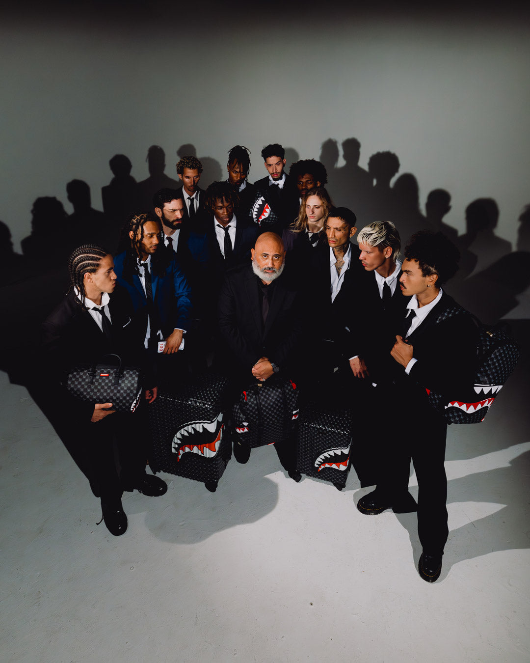 SPRAYGROUND® LUGGAGE SHARKS IN PARIS WTF BUBBLY BLACK CHECK CARRY-ON LUGGAGE