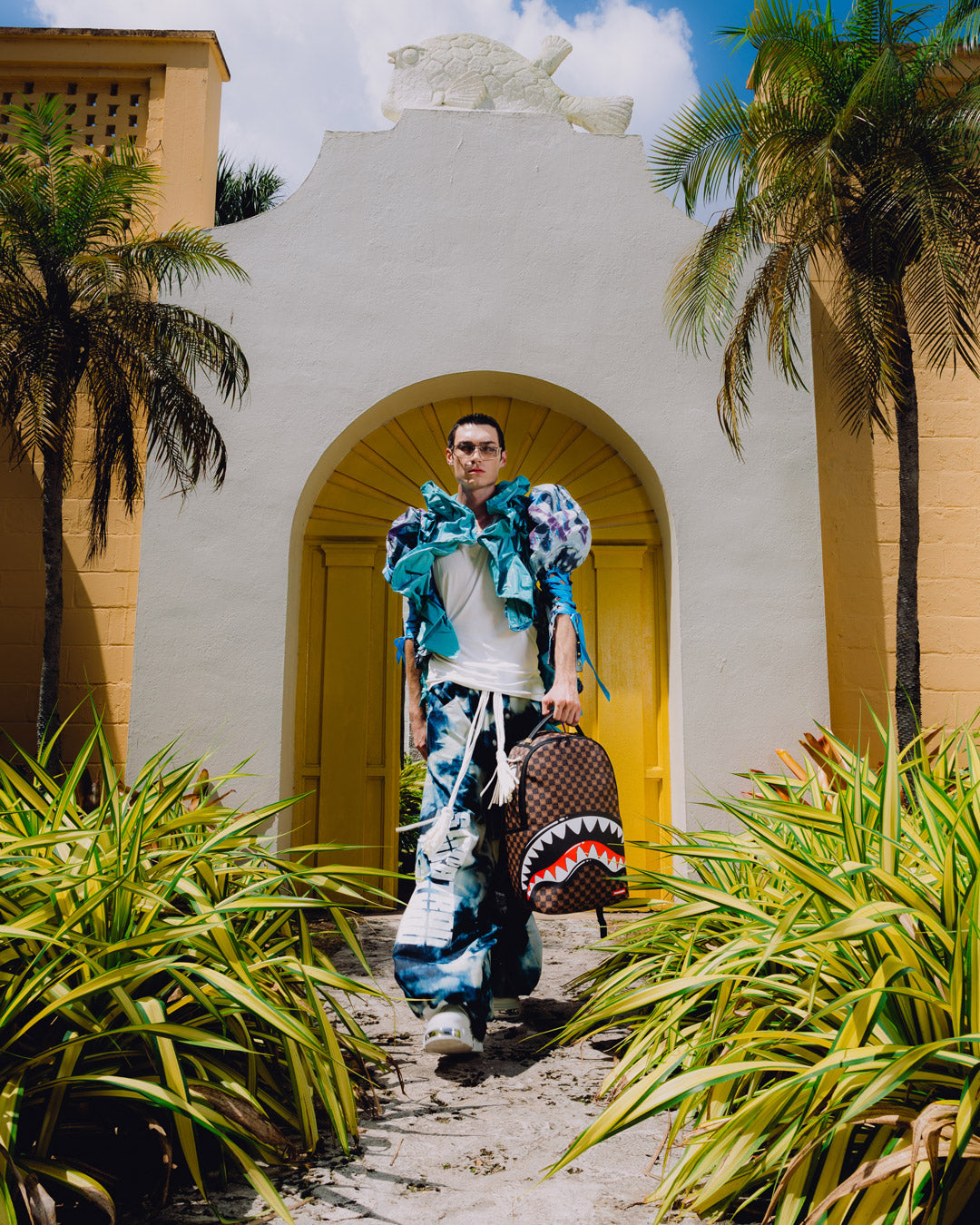 SPRAYGROUNDÂ® BACKPACK SHARKS IN PARIS WTF BUBBLE BROWN CHECK BACKPACK