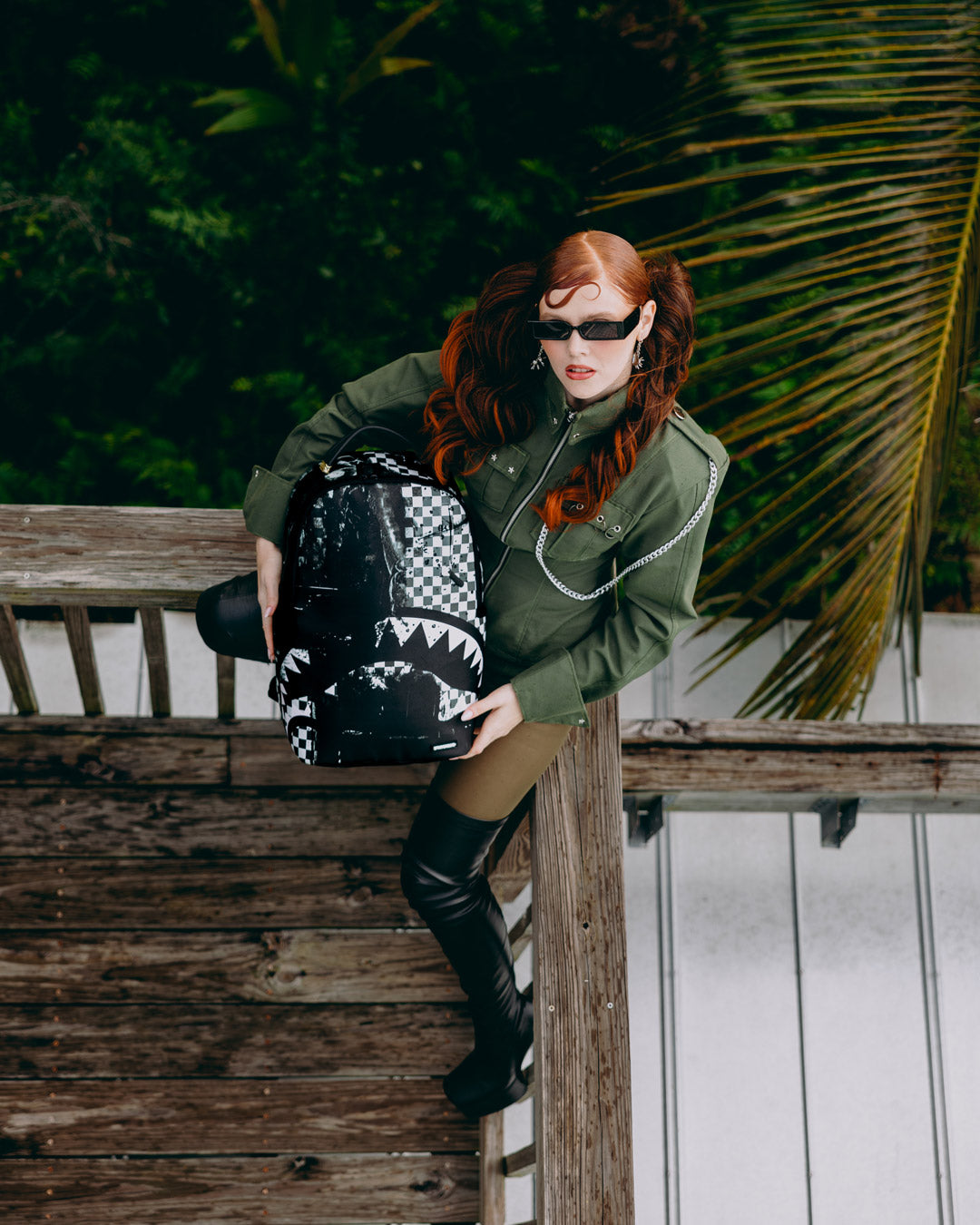 SPRAYGROUNDÂ® BACKPACK PAINTED OVER CHECK BACKPACK