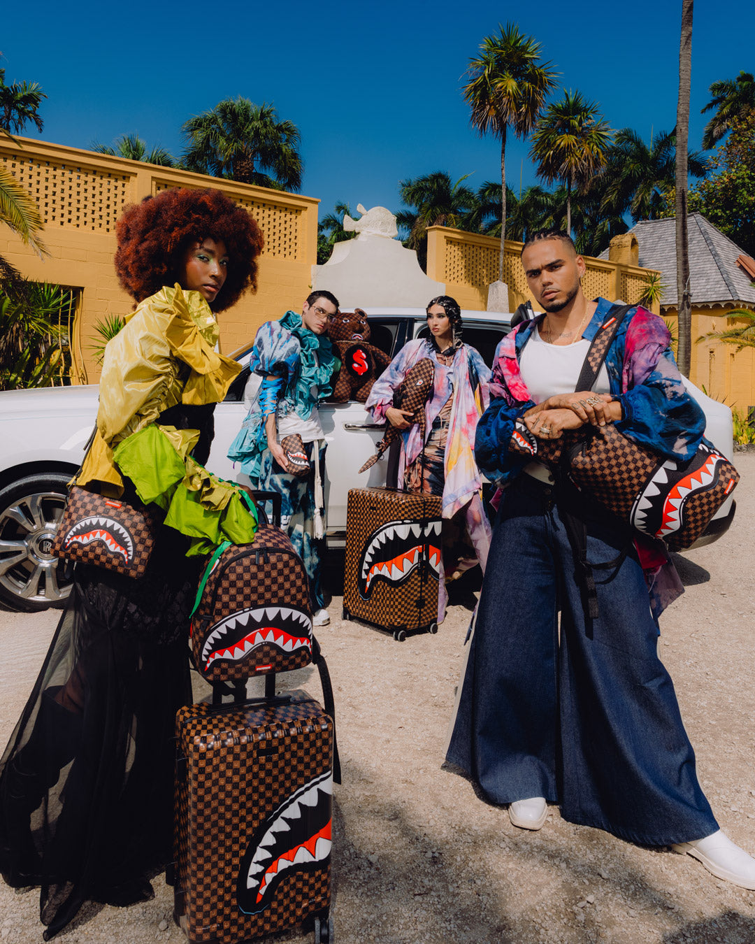 SPRAYGROUNDÂ® BACKPACK SHARKS IN PARIS WTF BUBBLE BROWN CHECK BACKPACK