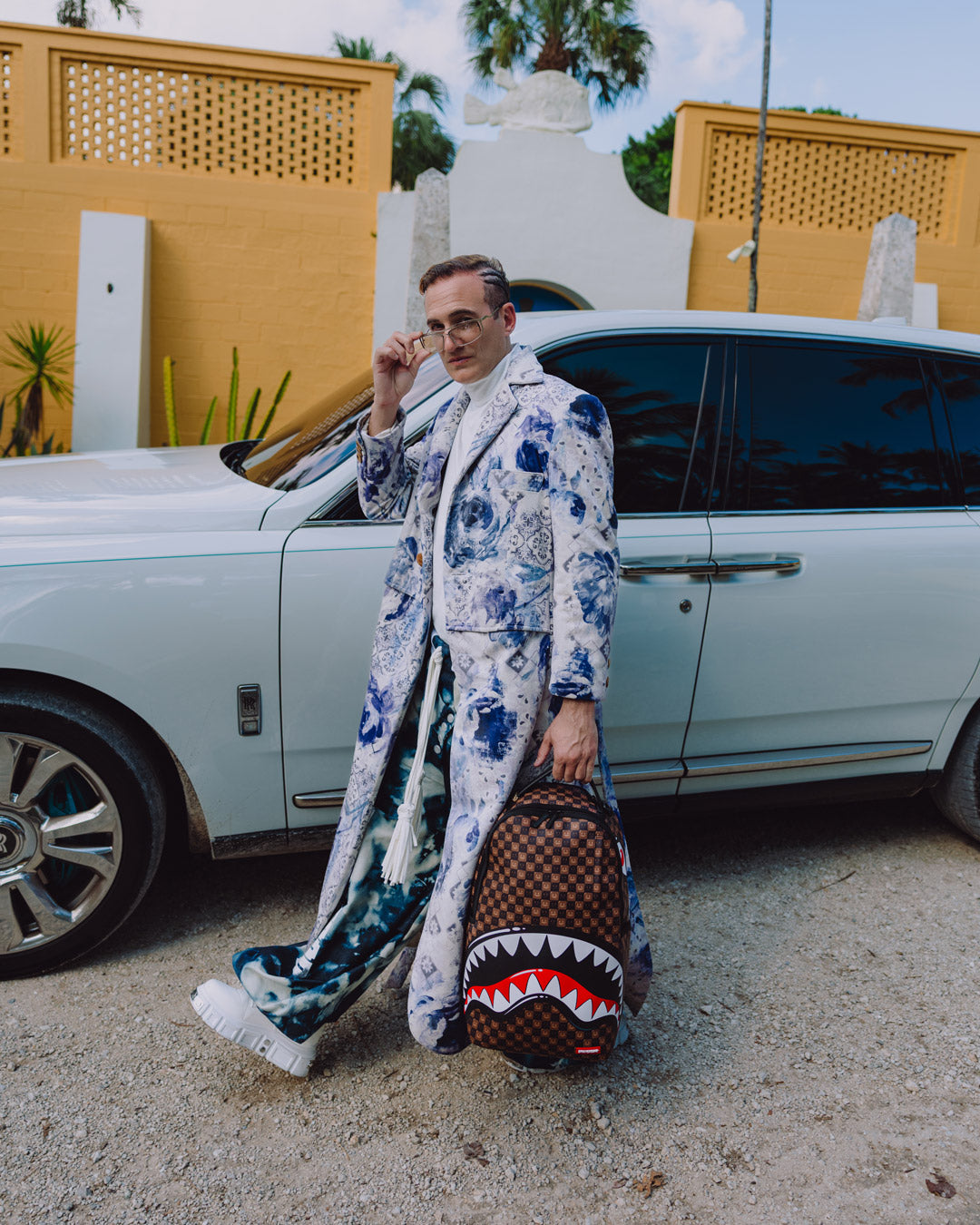 SPRAYGROUNDÂ® BACKPACK SHARKS IN PARIS WTF BUBBLE BROWN CHECK BACKPACK