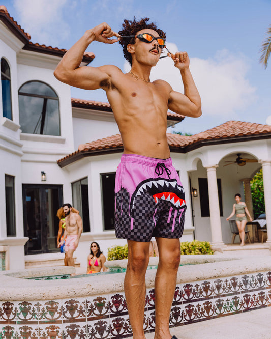 SPRAYGROUND® SWIM PINK PAINT DRIPS SWIM SHORT