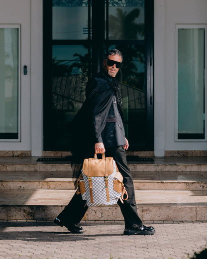SPRAYGROUND® BACKPACK EMBOSSED CREAM CHECK MONTE CARLO