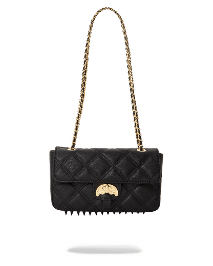 SPRAYGROUND® HANDBAG NOIR QUILT GOLD CHAIN SHARK HANDBAG