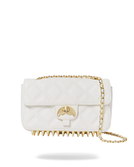SPRAYGROUND® HANDBAG RIVIERA LE BLANC GOLD CHAIN SHARK HANDBAG