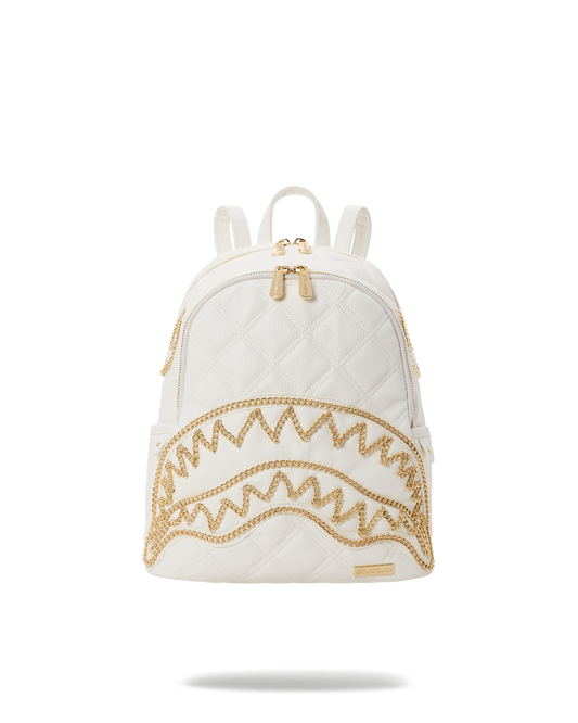 SPRAYGROUND® BACKPACK RIVIERA LE BLANC GOLD CHAIN SHARK SAVAGE BACKPACK