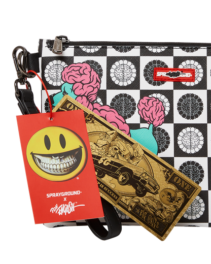 SPRAYGROUND® POUCHETTE POODLE CHECK RON ENGLISH COLLAB POUCHETTE