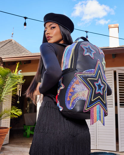 SPRAYGROUND® BACKPACK STAR RACER A.I.7 SANDFLOWER COLLAB BEADED BACKPACK