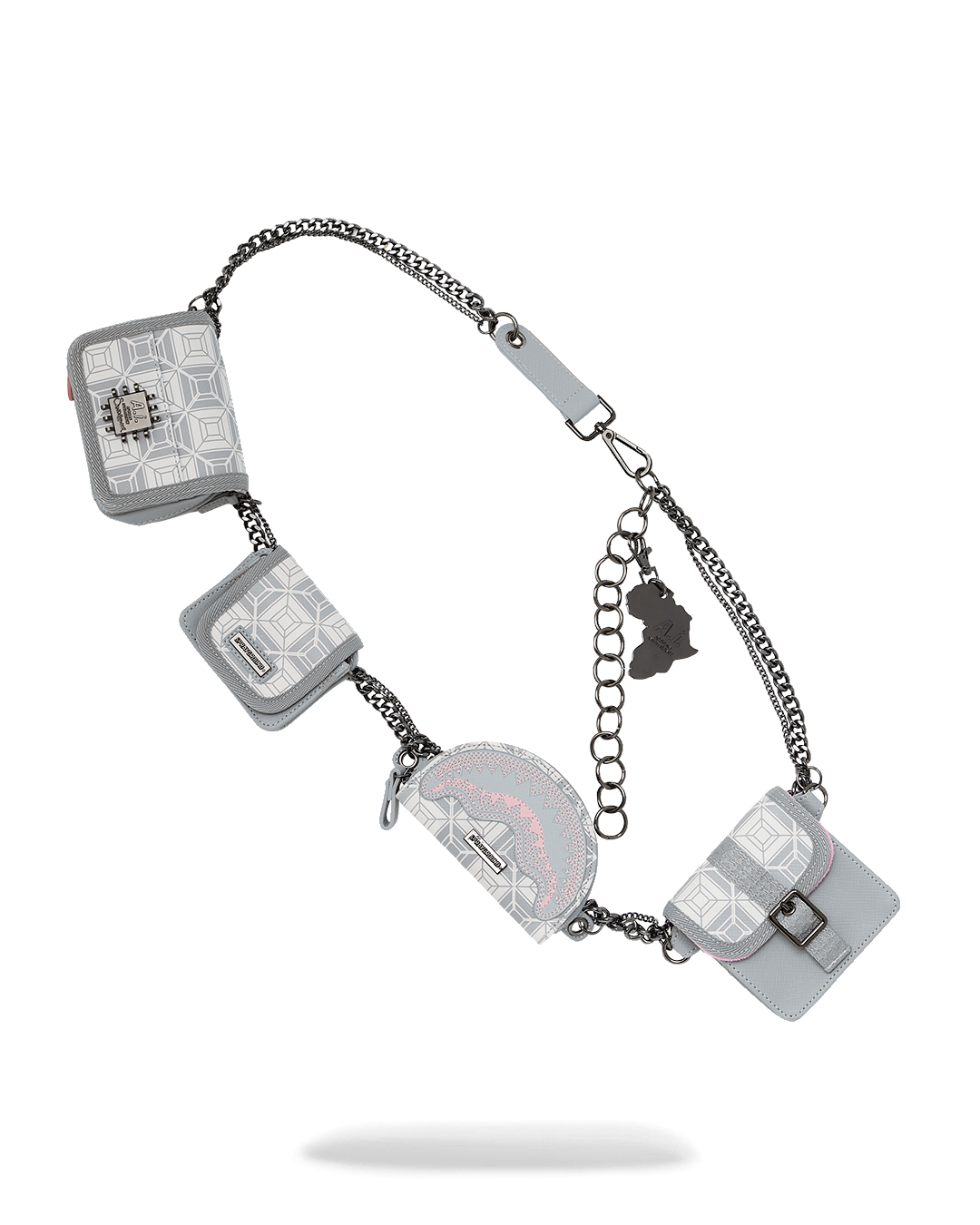 SPRAYGROUND® CROSSBODY A.I.8 AFRICAN INTELLIGENCE BOOKED & BUSY CHARM WAISTBELT