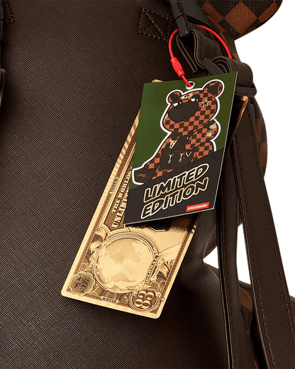 SPRAYGROUND® BACKPACK SPECIAL OPS BROWN CHECKERED MONEYBEAR TEDDYBEAR BACKPACK
