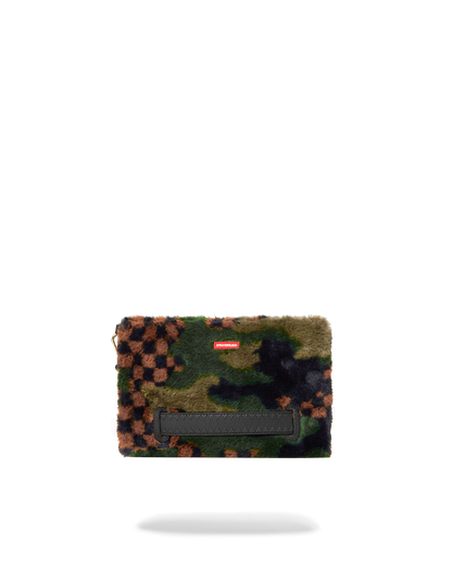 SPRAYGROUND® POUCHETTE 3AM GREEN FURR CROSSOVER CLUTCH