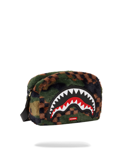 SPRAYGROUND® TOILETRY 3AM GREEN FURR MESSENGER BRICK BAG