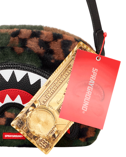 SPRAYGROUND® TOILETRY 3AM GREEN FURR MESSENGER BRICK BAG