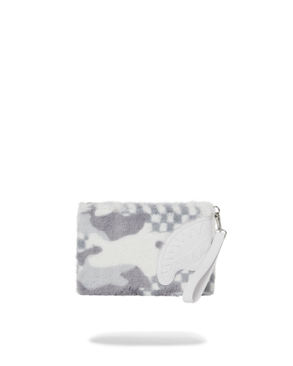 SPRAYGROUND® POUCHETTE WHITE 3AM FURR CROSSOVER CLUTCH