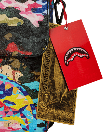 SPRAYGROUND® SLING SLICED AND DICED CAMO MESSENGER SLING BAG