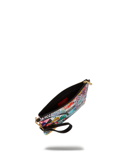 SPRAYGROUND® POUCHETTE CREATE ANOTHER DAY CROSSOVER CLUTCH W/ SHOULDER STRAP