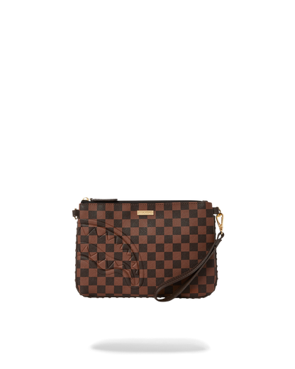 SPRAYGROUND® POUCHETTE CORE EMBOSSED CHECK CROSSOVER CLUTCH