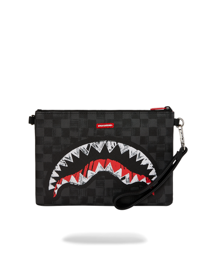 SPRAYGROUND® POUCHETTE SCRIBBLE SHARK CROSSOVER CLUTCH