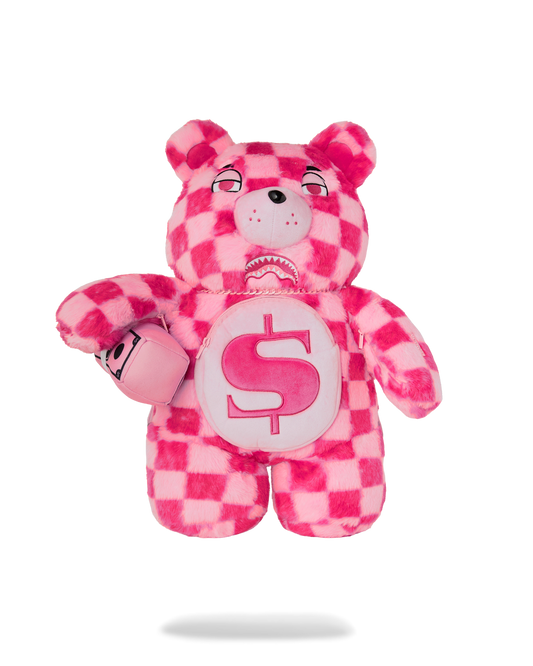 SPRAYGROUND® BACKPACK PINK FUR CHECK MONEYBEAR BACKPACK