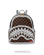 SPRAYGROUND® BACKPACK CREAM AND BROWN TEAR CHECK SAVAGE BACKPACK
