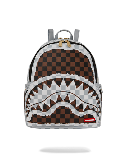 SPRAYGROUND® BACKPACK CREAM AND BROWN TEAR CHECK SAVAGE BACKPACK