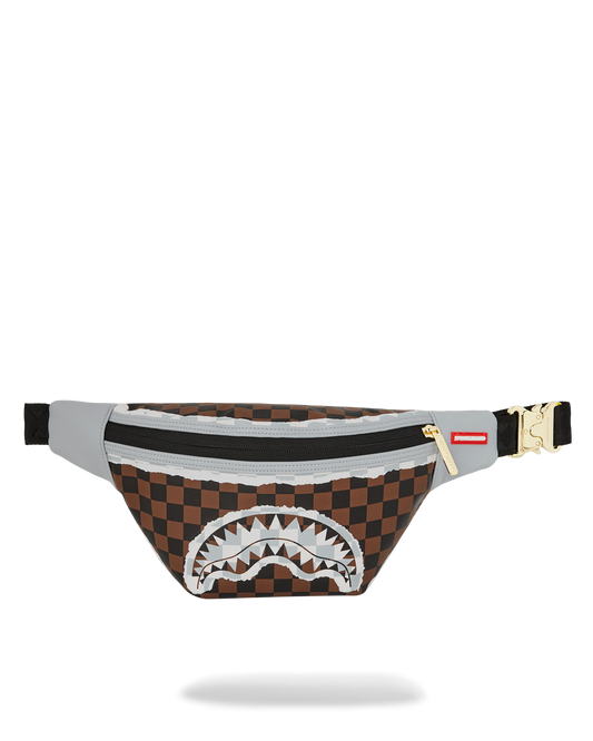 SPRAYGROUND® CROSSBODY CREAM AND BROWN TEAR CHECK SAVVY CROSSBODY