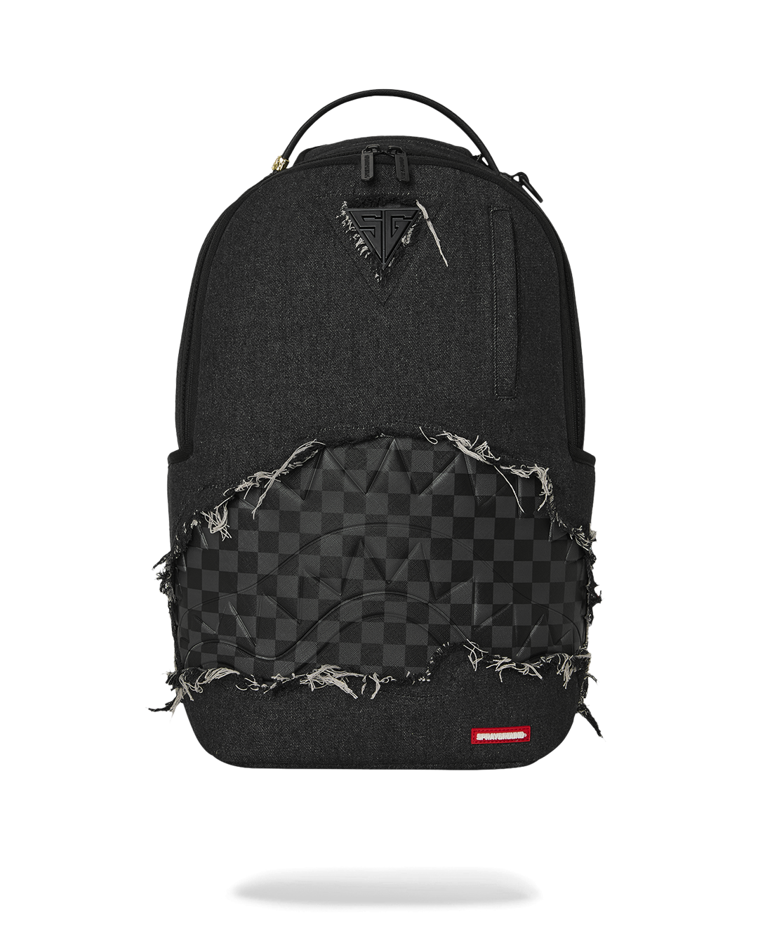 SPRAYGROUNDÂ® BACKPACK BLACK DENIM TEAR SHARK BACKPACK