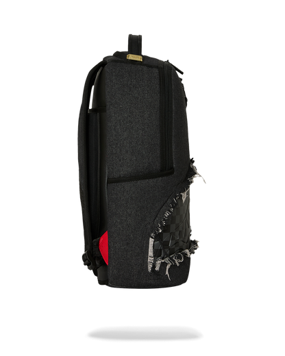 SPRAYGROUNDÂ® BACKPACK BLACK DENIM TEAR SHARK BACKPACK