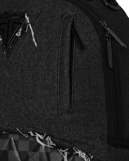 SPRAYGROUNDÂ® BACKPACK BLACK DENIM TEAR SHARK BACKPACK