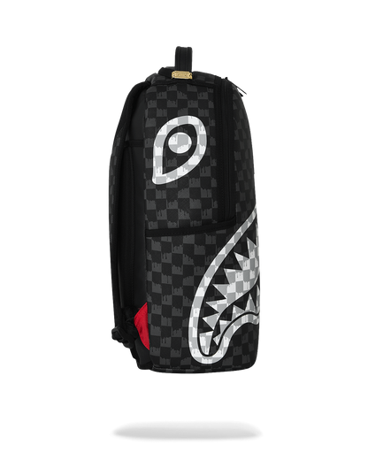 SPRAYGROUND® BACKPACK BLACK AND WHITE DRIP CHECK SHARK BACKPACK