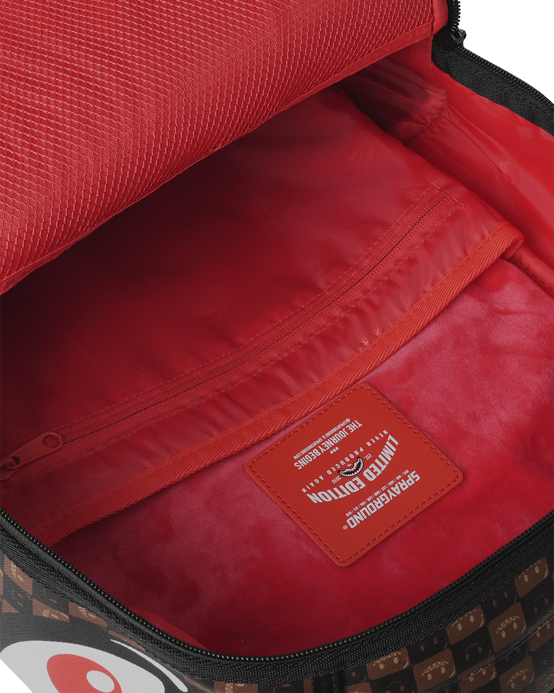 SPRAYGROUNDÂ® BACKPACK SHARKS IN PARIS WTF BUBBLE BROWN CHECK BACKPACK
