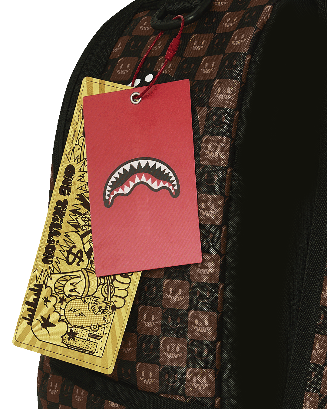 SPRAYGROUNDÂ® BACKPACK SHARKS IN PARIS WTF BUBBLE BROWN CHECK BACKPACK