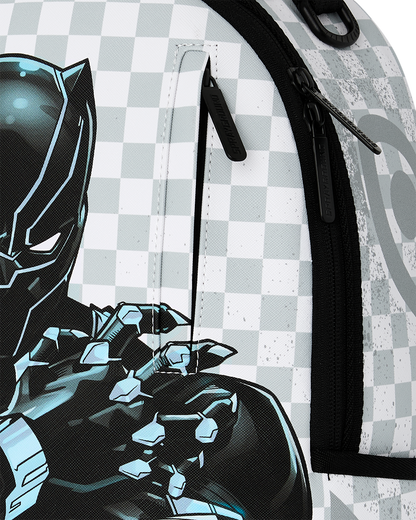 SPRAYGROUNDÂ® BACKPACK MARVEL BLACK PANTHER WAKANDA FOREVER ON WHITE CHECK BACKPACK