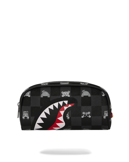 SPRAYGROUND® POUCH GRAY PEEKING CHARACTER CHECK POUCH