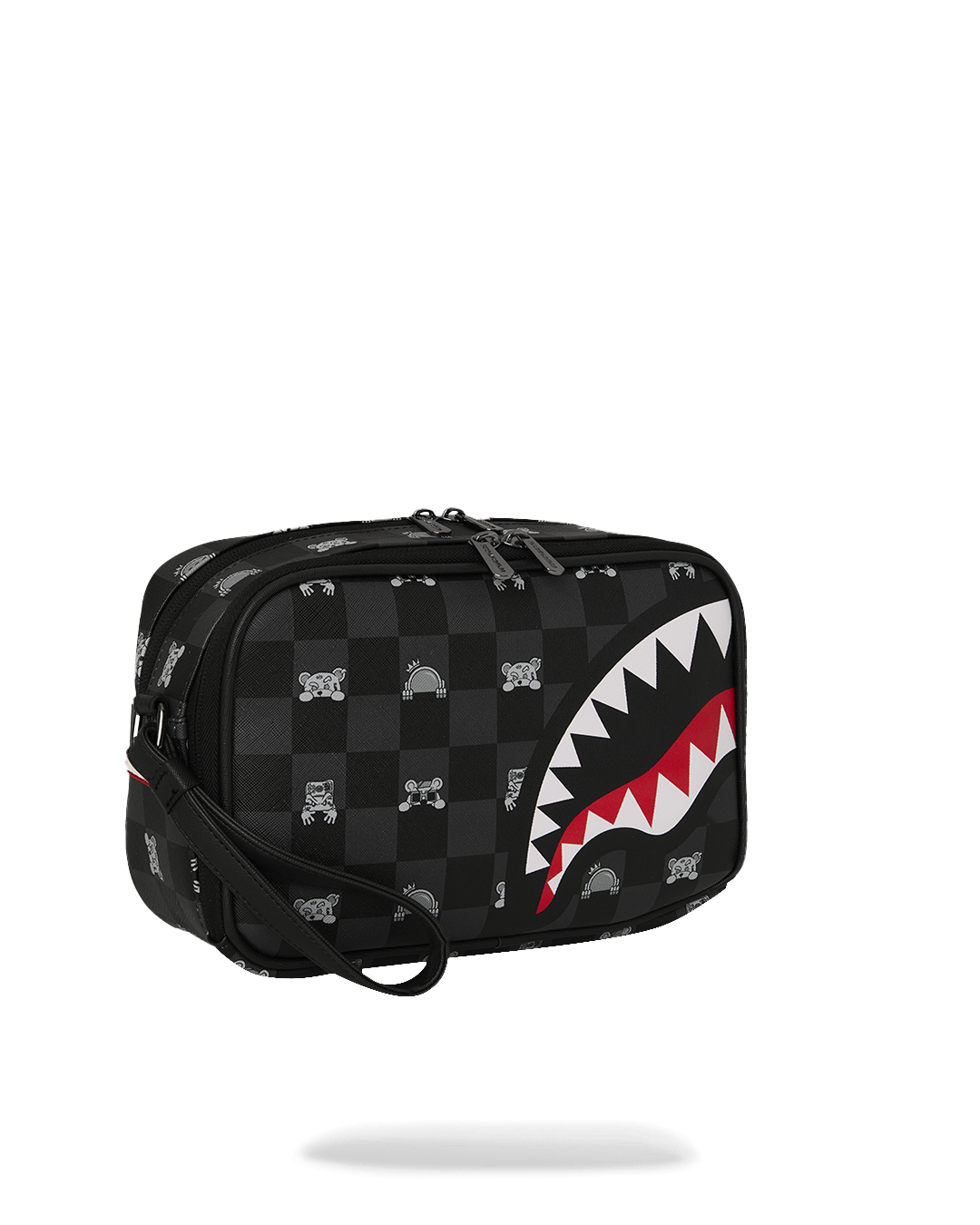 SPRAYGROUND® TOILETRY GRAY PEEKING CHARACTER CHECK TOILETRY BRICK