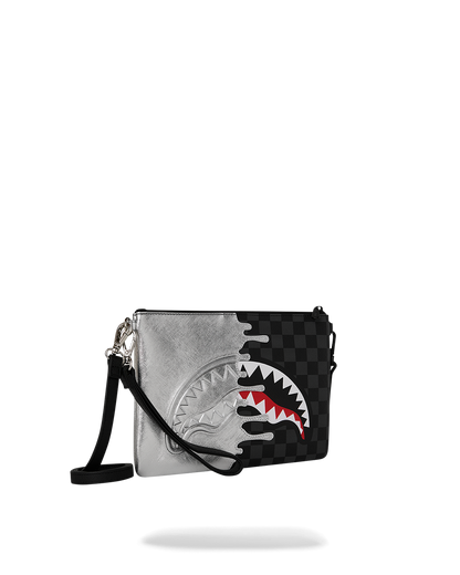 SPRAYGROUND® POUCHETTE SILVER SIDE DRIP CROSSOVER CLUTCH