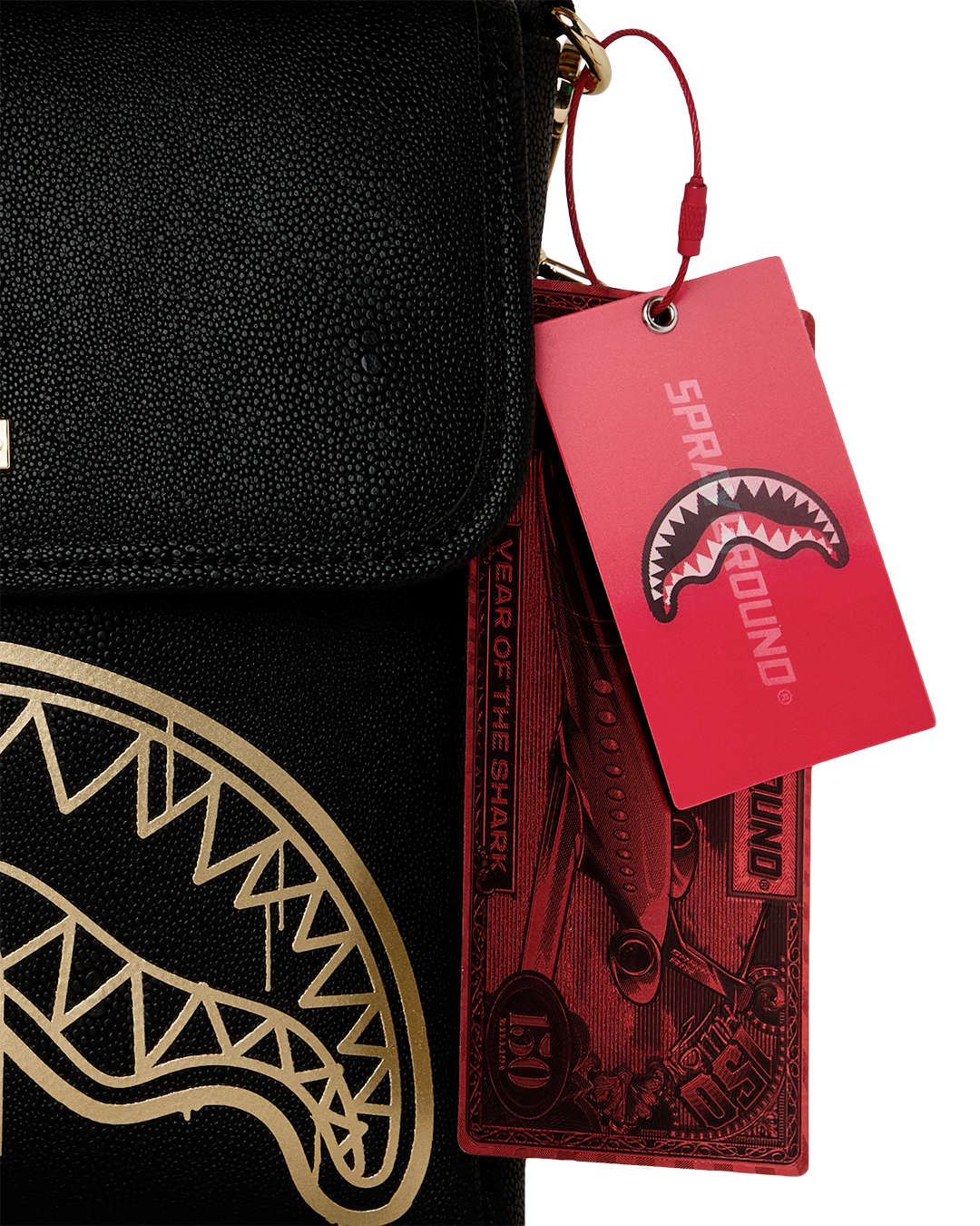 SPRAYGROUND® SLING THAT GOLD DRAP MESSENGER SLING