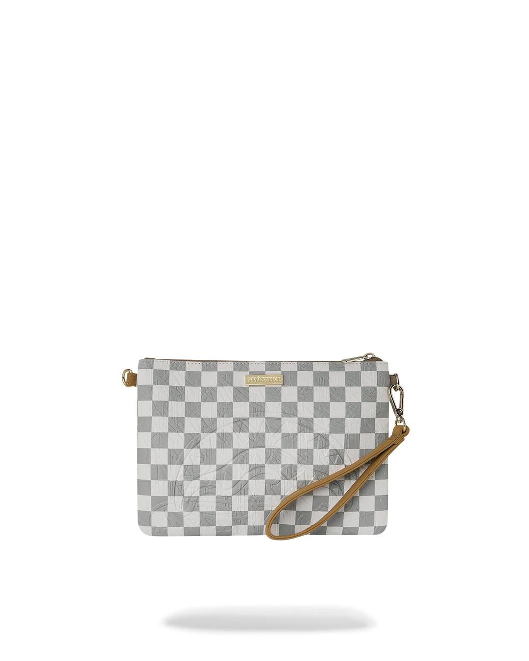 SPRAYGROUND® POUCHETTE GRAFF EMBOSSED CREAM CHECK CROSSOVER CLUTCH