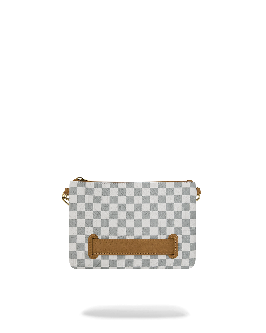 SPRAYGROUND® POUCHETTE GRAFF EMBOSSED CREAM CHECK CROSSOVER CLUTCH