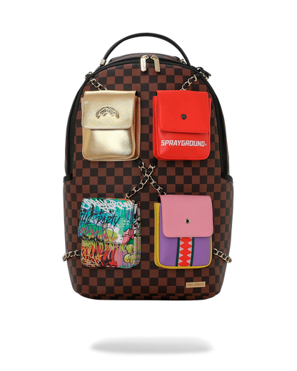 SPRAYGROUNDÂ® BACKPACK HANGING POCKETS MIX UP BACKPACK