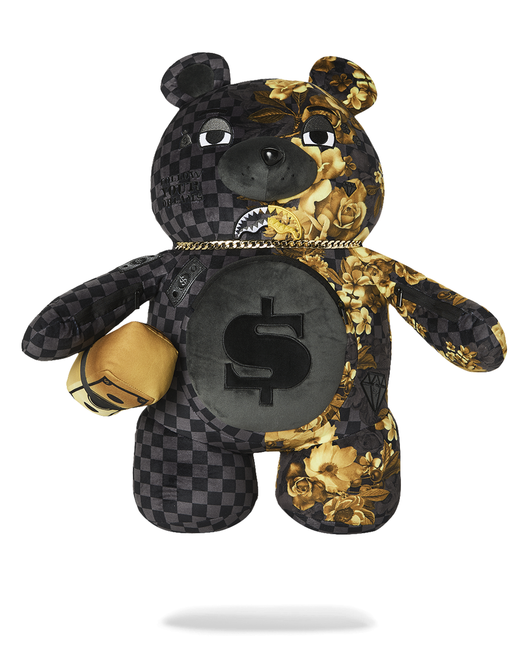 SPRAYGROUND® BACKPACK GOLD FLORAL REMIX MONEYBEAR BACKPACK