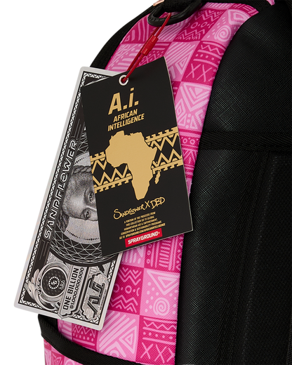 SPRAYGROUND® BACKPACK A.I. AFRICAN INTELLIGENCE THE SUNSET RESET BACKPACK - SANDFLOWER COLLAB