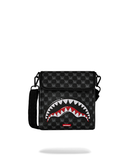 SPRAYGROUND® SLING SHARKS IN PARIS WTF BUBBLY BLACK CHECK MESSENGER SLING