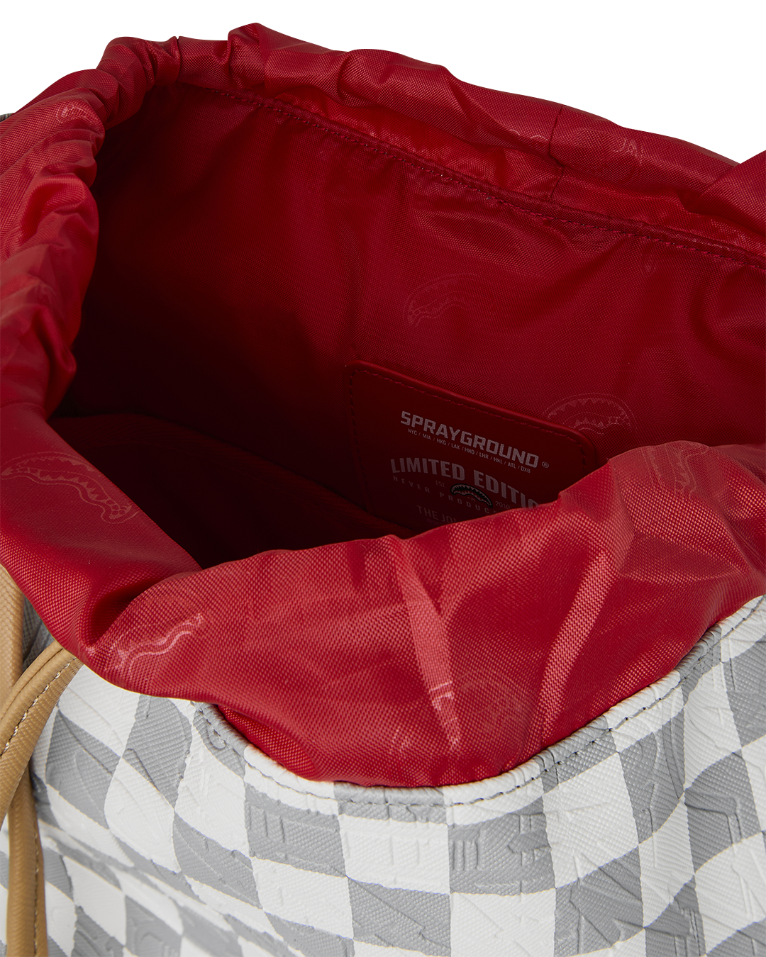 SPRAYGROUND® BACKPACK EMBOSSED CREAM CHECK MONTE CARLO