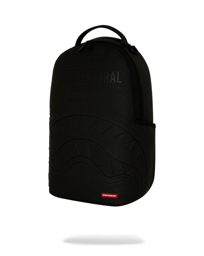 SPRAYGROUNDÂ® BACKPACK SHARK CENTRAL EMBOSSED BLACK NYLON BACKPACK