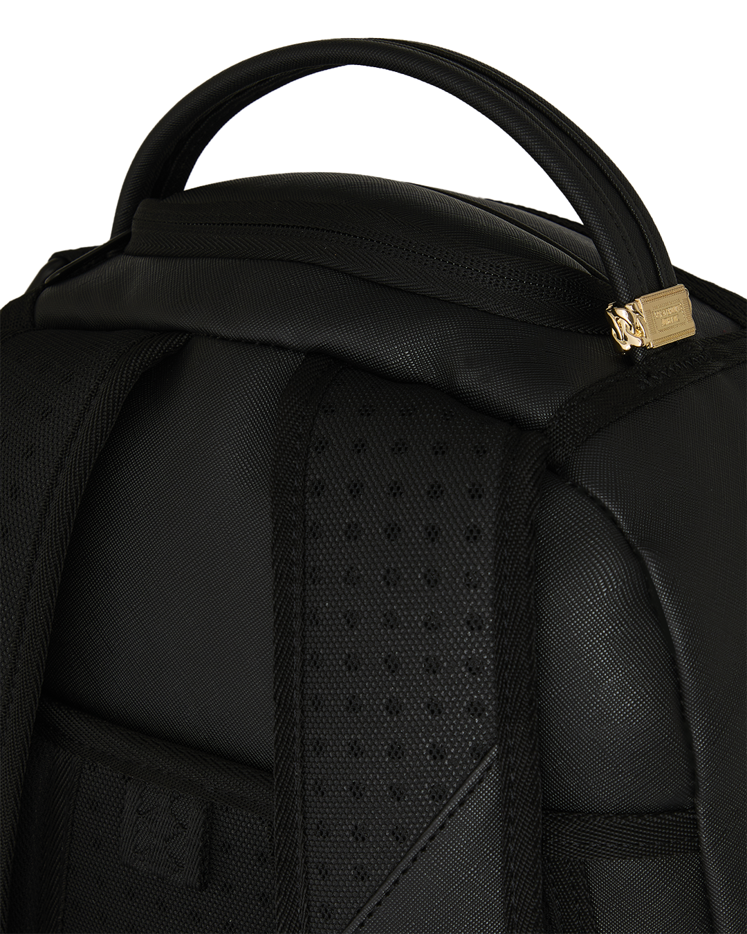 SPRAYGROUNDÂ® BACKPACK SHARK CENTRAL EMBOSSED BLACK NYLON BACKPACK